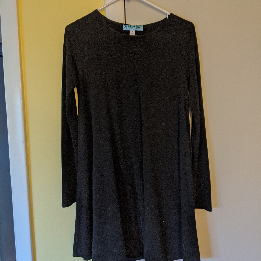 Black casual long sleeve dress